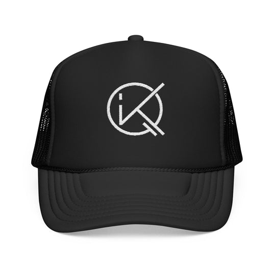 KickinitwithQ Embroidery Logo Trucker Hat Black